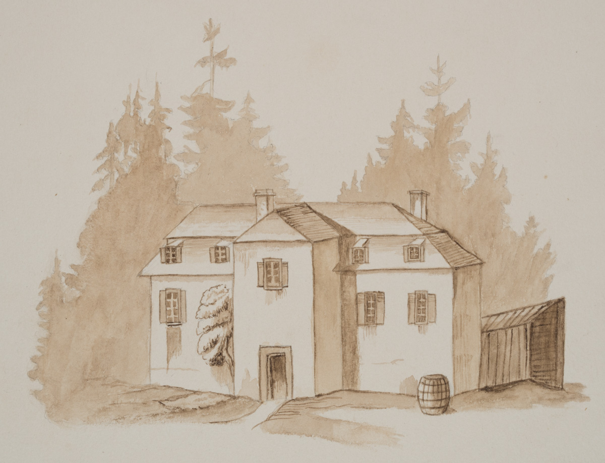 Studie eines Gutshofes, Front