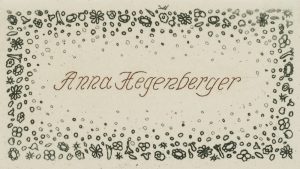 Namensschild für Anna Hegenberger