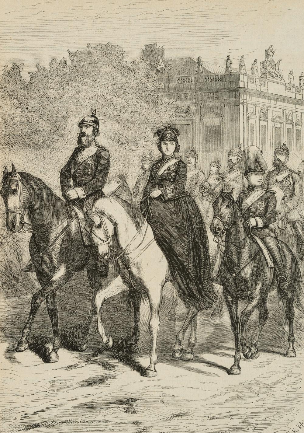 Ausritt der Kronprinzessin Victoria mit Fr. Wilhelm