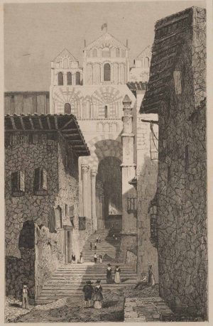 Treppe der Kirche Notre Dame in Puy