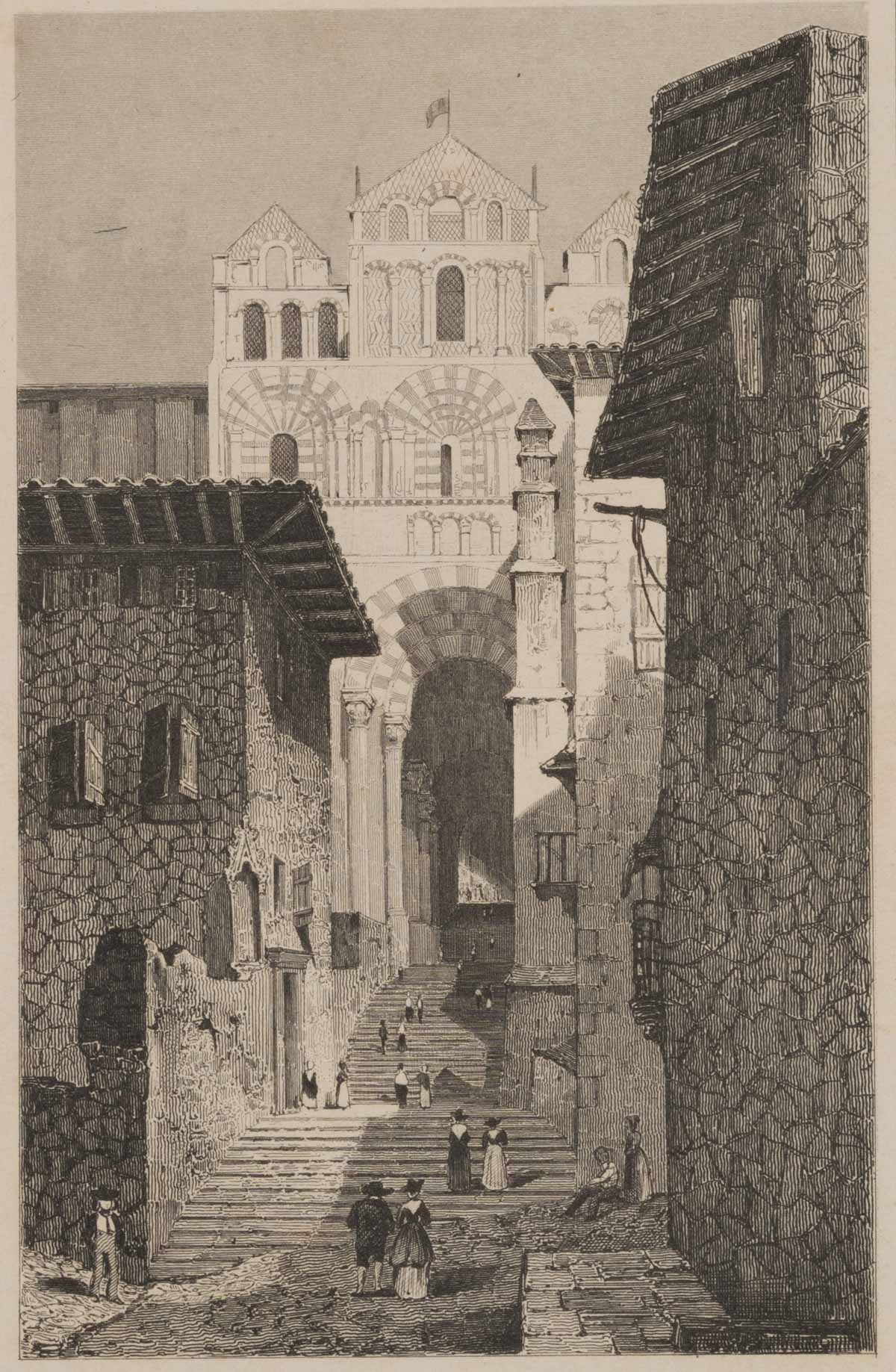 Treppe der Kirche Notre Dame in Puy