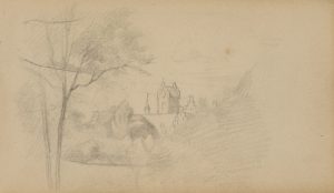 Landschaft mit Schlosstürmen