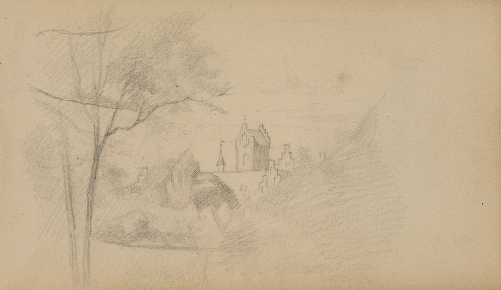 Landschaft mit Schlosstürmen