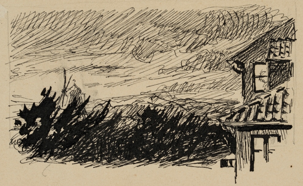Mühle im Sturm, Dänemark