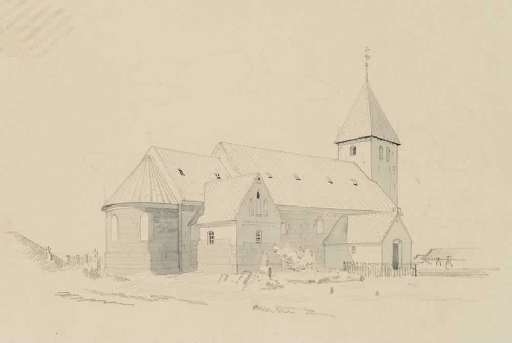 Ansicht der Kirche Bryndum in Dänemark