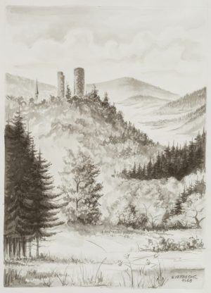 Burgenruine im Mittelgebirge
