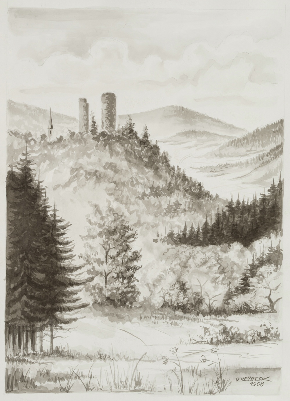 Burgenruine im Mittelgebirge