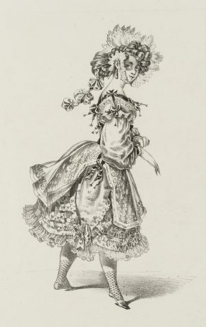Mädchen in verziertem Rüschenkleid, Kostüm No 41