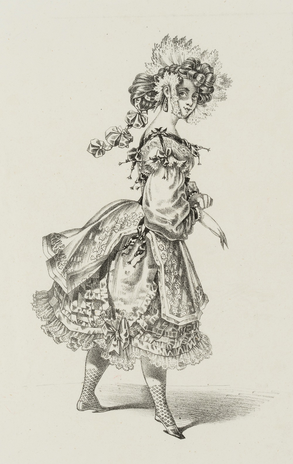 Mädchen in verziertem Rüschenkleid, Kostüm No 41