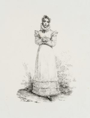 Junge Dame im Rüschenkleid