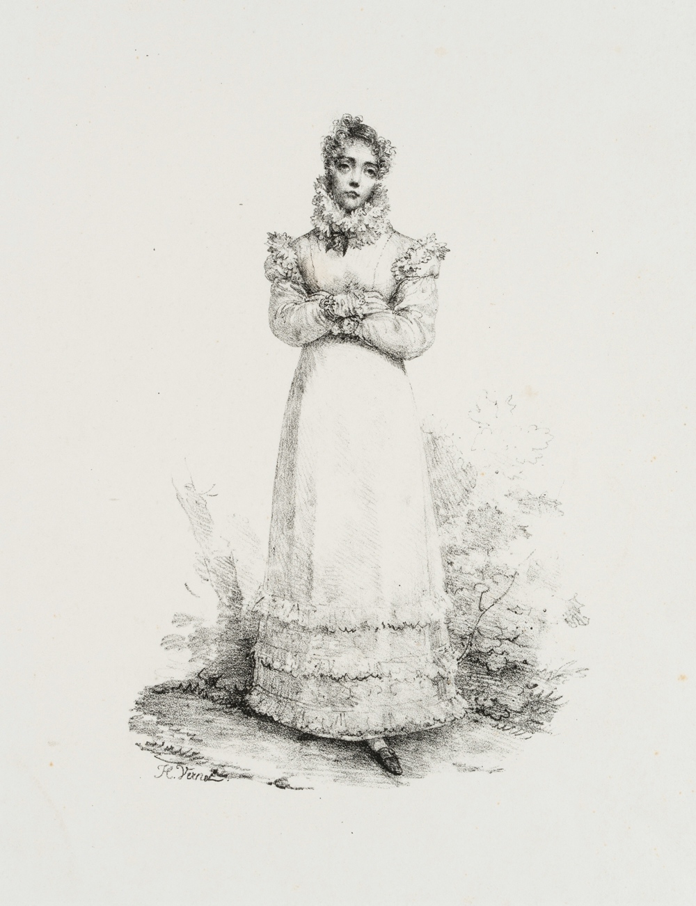 Junge Dame im Rüschenkleid