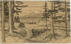 Darstellung einer alpinen Landschaft