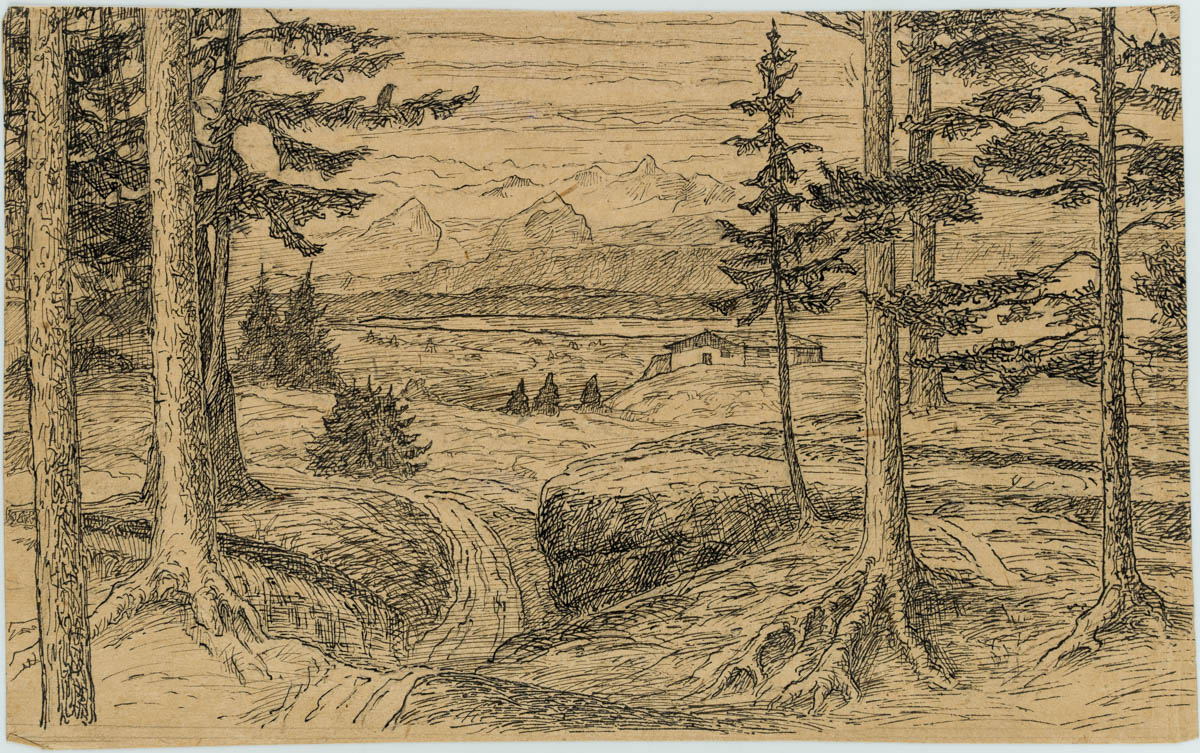 Darstellung einer alpinen Landschaft