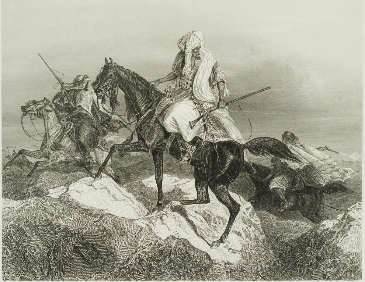 Darstellung zurückweichender Araber