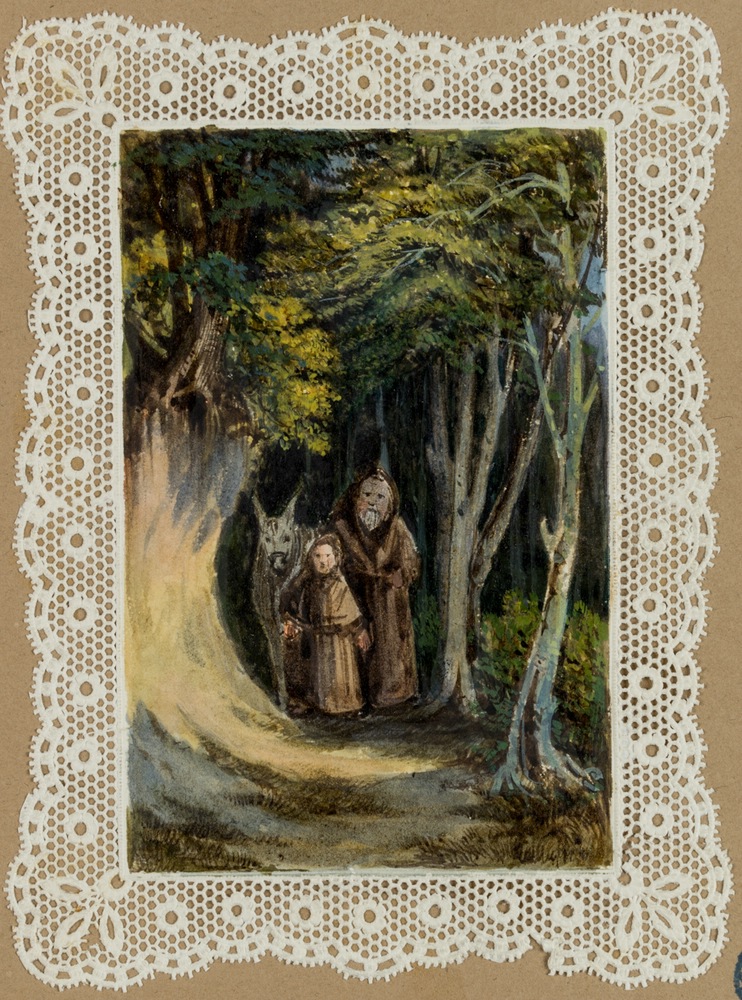 Mönch und Novize im Wald