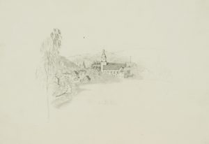 Blick auf ein kleines Dorf