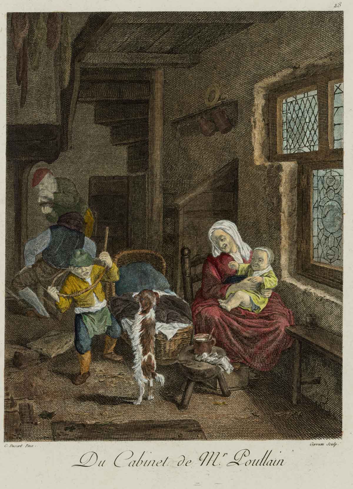 Amme zwei Kinder hütend