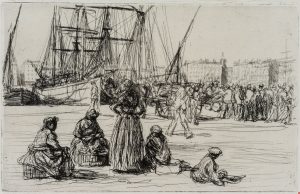 Wartende Frauen am Quai