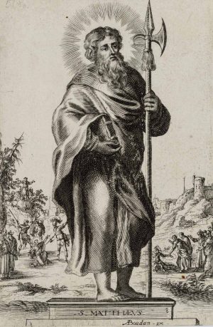 Apostel Matthäus mit Hellebarde