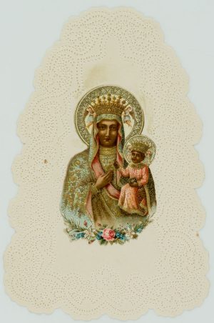 Votivkarte mit Marien-Ikone