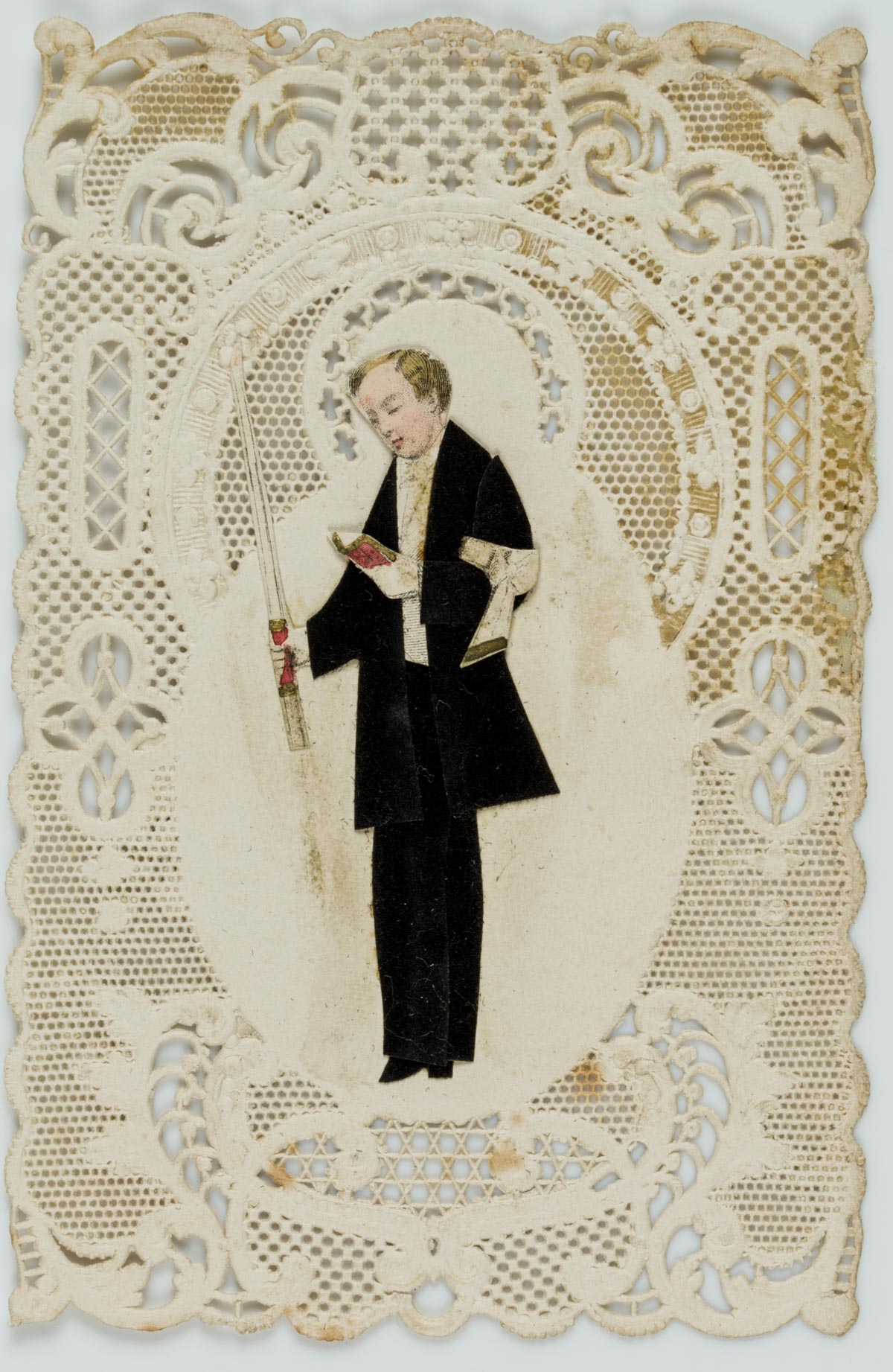 Votivbild mit Zierwerk und Figur