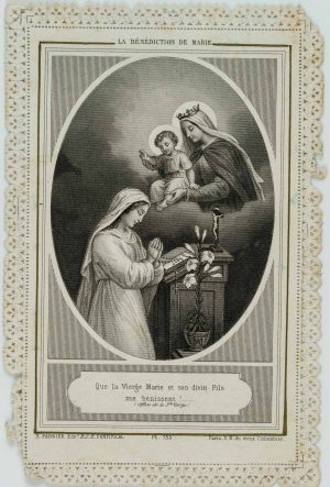 Votivkarte mit Segnung Maria