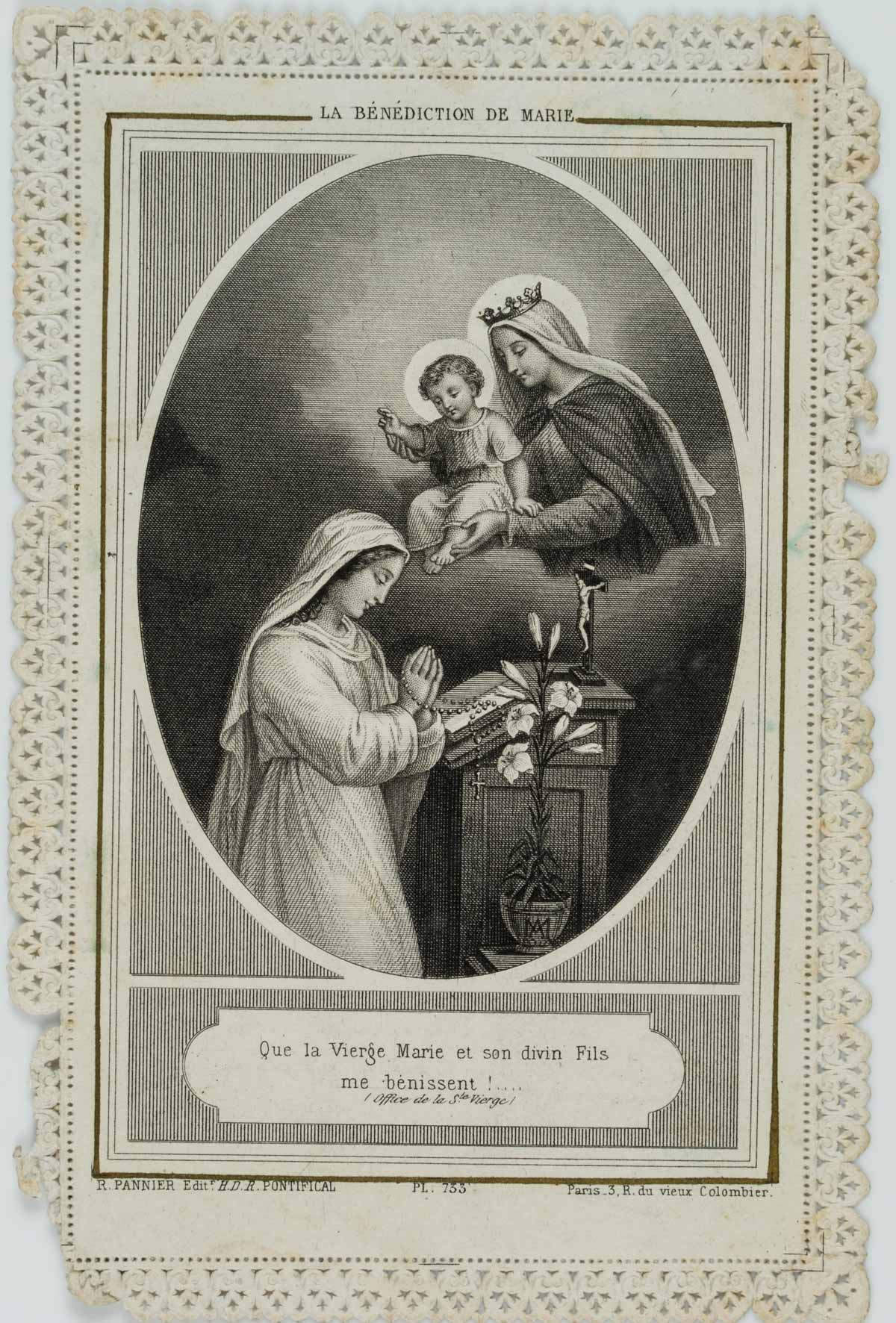 Votivkarte mit Segnung Maria