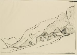 Ein Gehöft am Berg