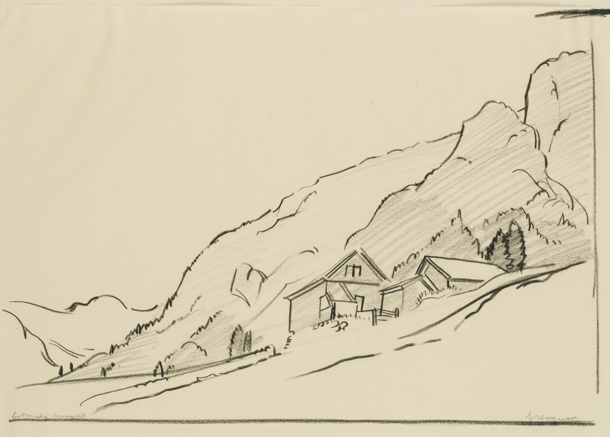 Ein Gehöft am Berg