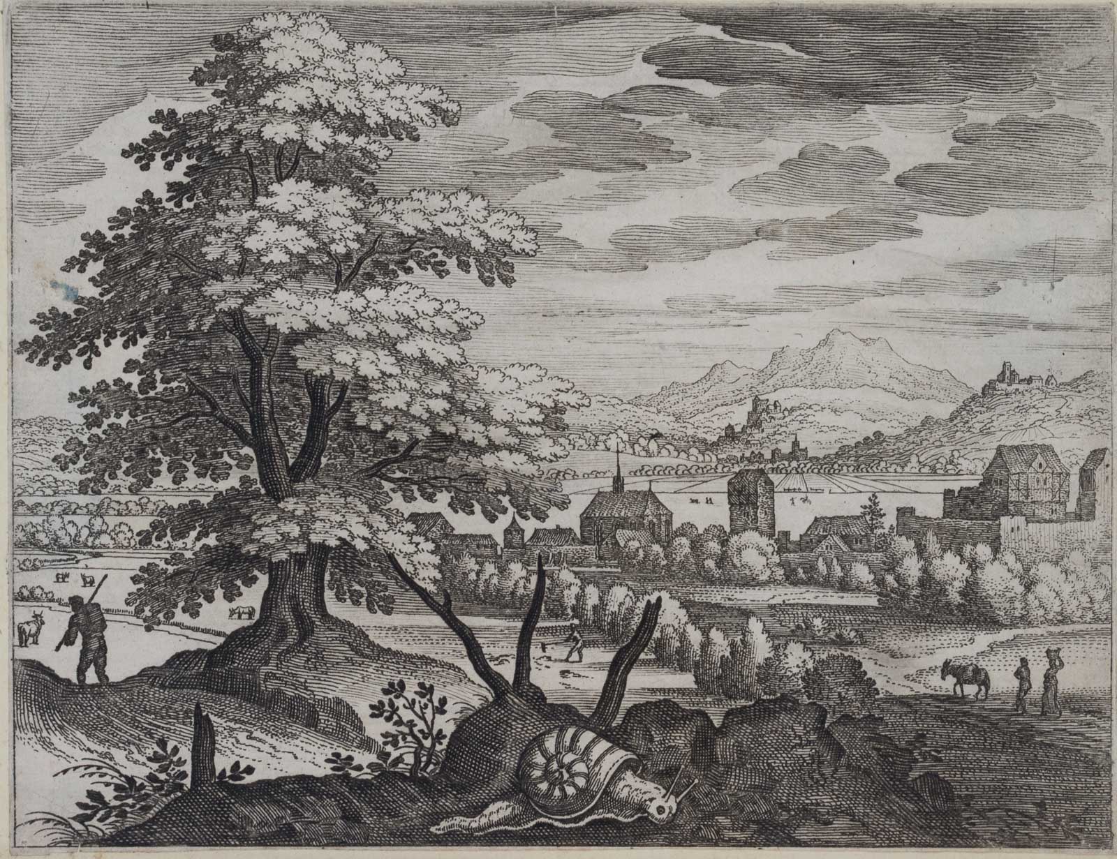 Landschaft bei Basel, mit Schnecke
