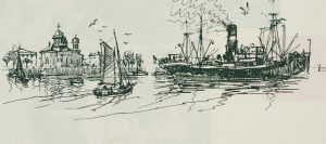Venedig mit Dampfschiffen