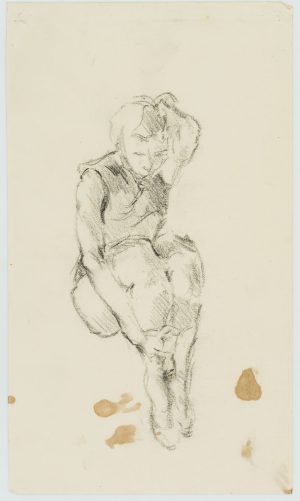 Bewegunsstudie e. kauernden Frau