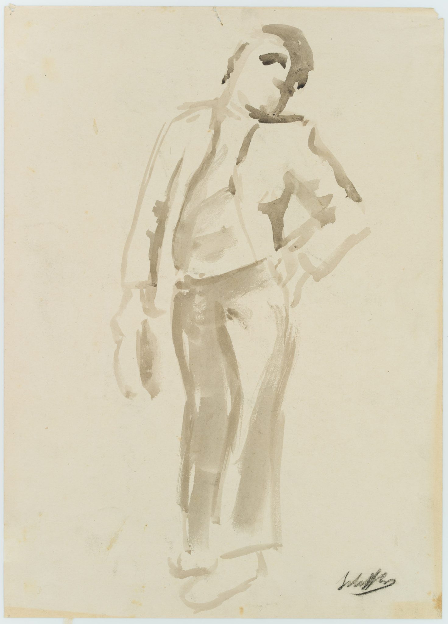 Studie e. stehenden Figur