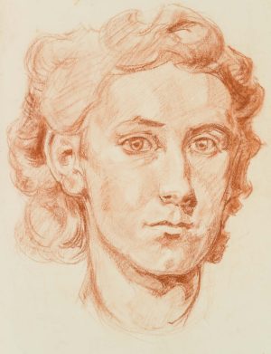 Porträtstudie e. jungen Frau