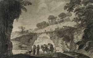 Landschaft mit Hirten und Maultieren