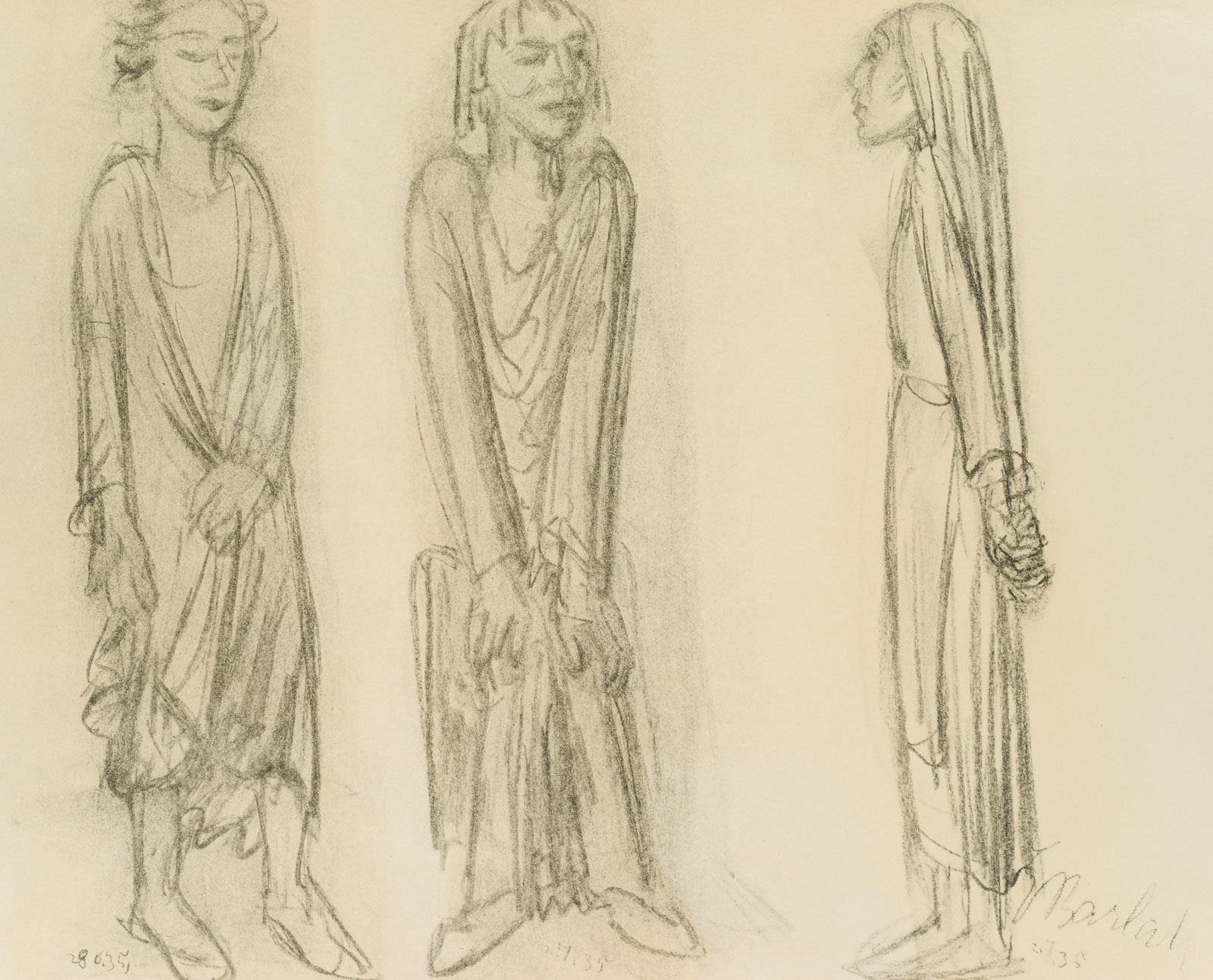 Jüngling, Sitzende, Stehende