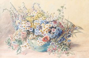 Stillleben mit Feldblumen in Vase