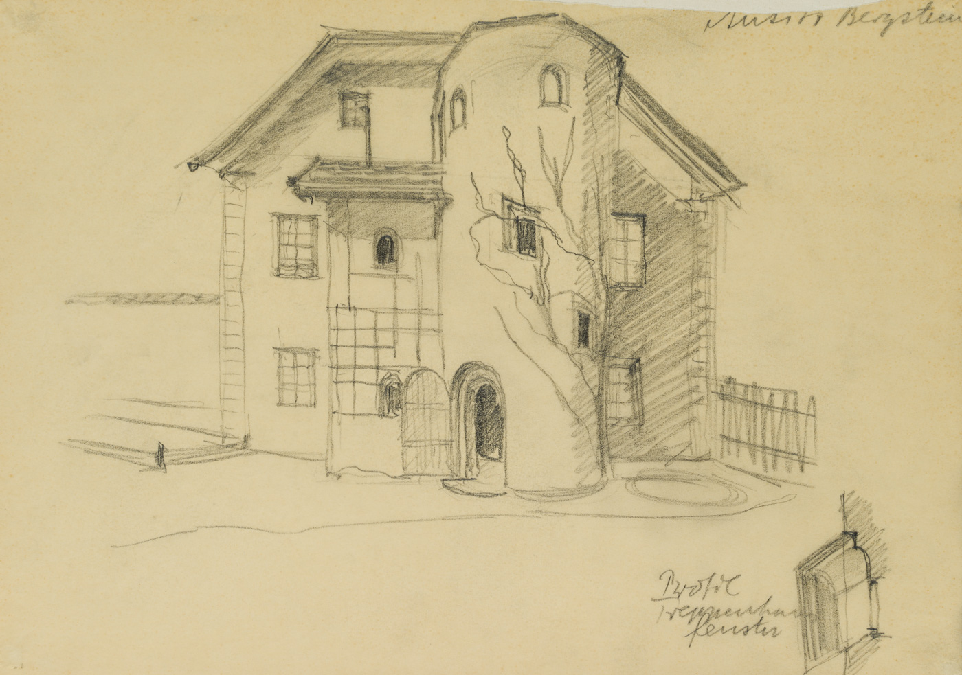 Tiroler Bauernhaus mit Rundturm