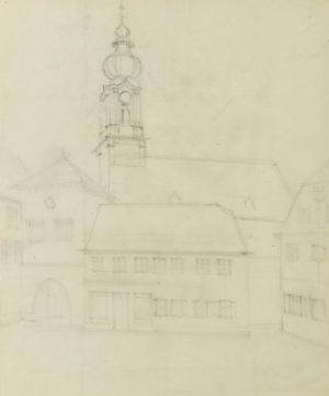 Tiroler Marktplatz mit Dorfkirche