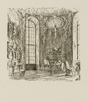 Rokoko-Interieur mit Tisch