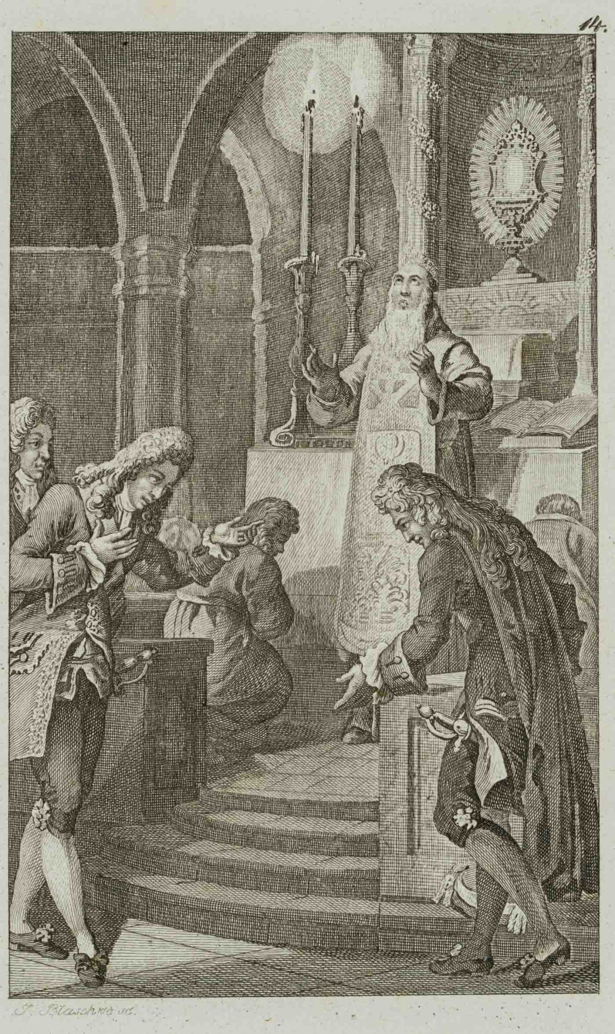 Gebet vor dem Altar in der Kirche