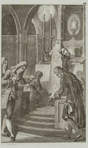 Gebet vor dem Altar in der Kirche