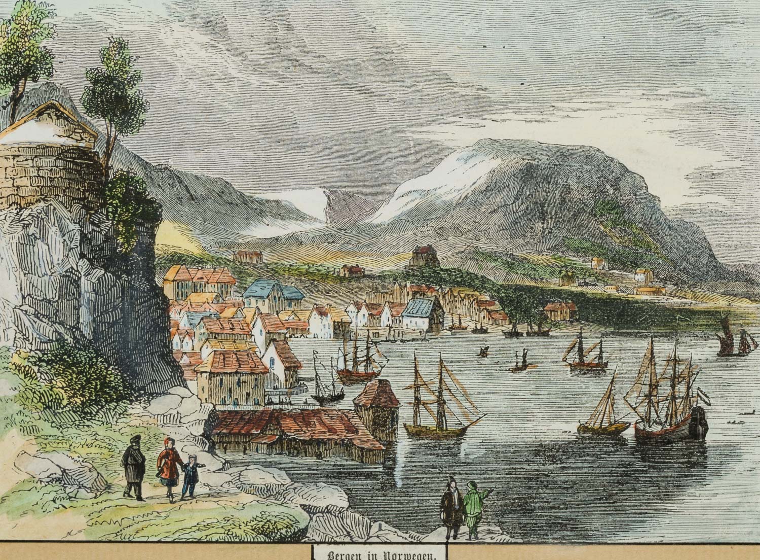 Ansicht v. Hafen u. d. Stadt Bergen