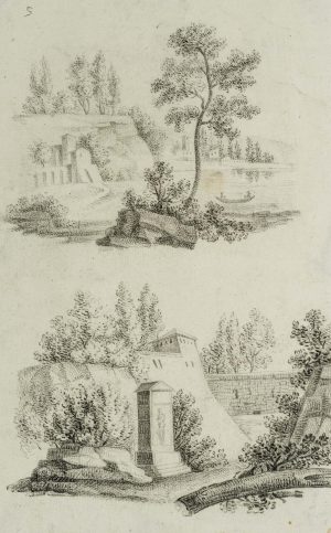 2 Landschaften mit Architektur