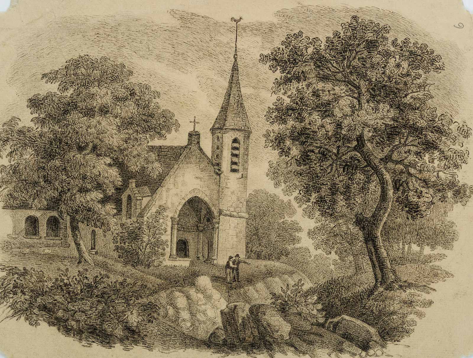 Kapelle in bewaldeter Landschaft