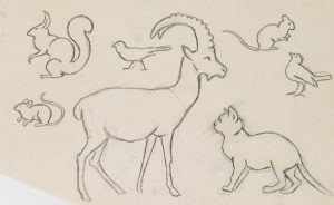 Steinbock, Katze, Eichhörnchen, Tiere