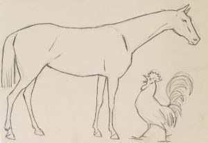 Pferd und Hahn