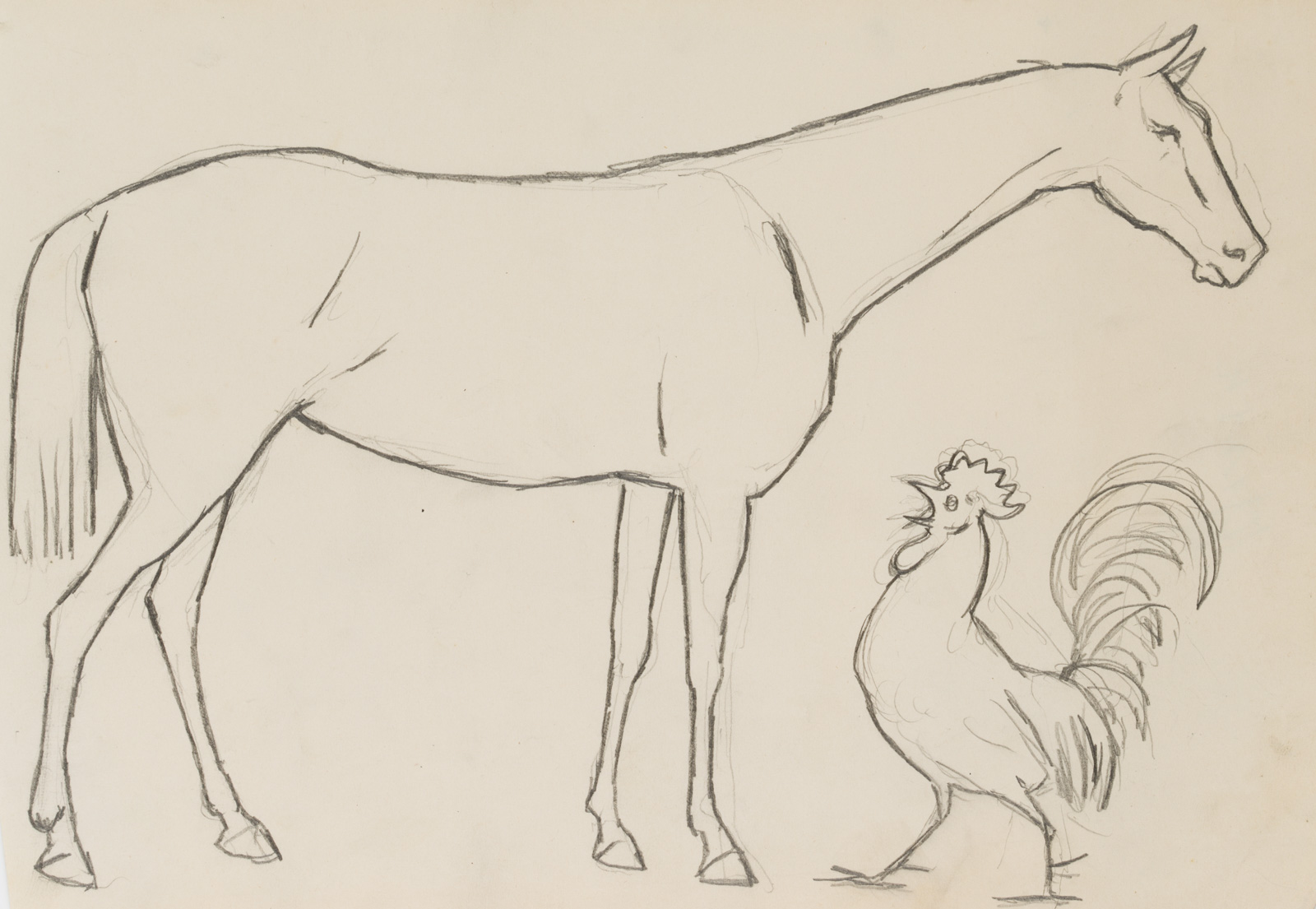 Pferd und Hahn