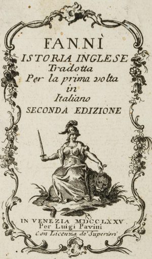 Titelseite, Fanni. Istoria Inglese