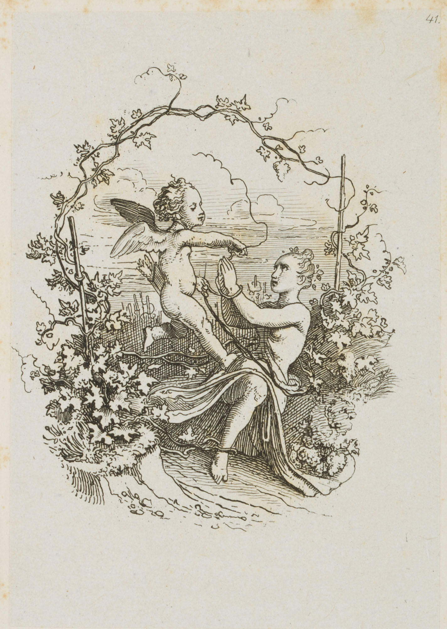 Amor fängt Nymphe (Arabeske)